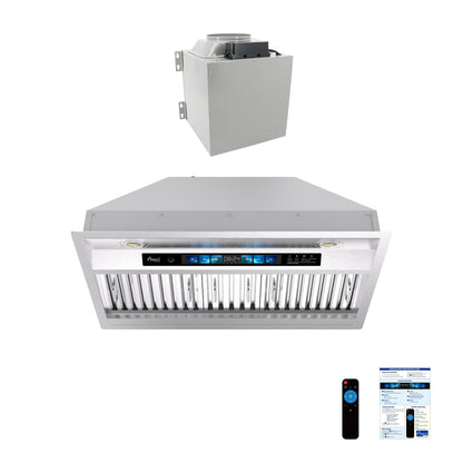 AWOCO RH-BQ-XV+8BLW Split Quiet Range Hood Insert Voice & Gesture Control 1000 CFM With 8” Blower Unit - RH-BQ-XV30+RH-SP08-BLW