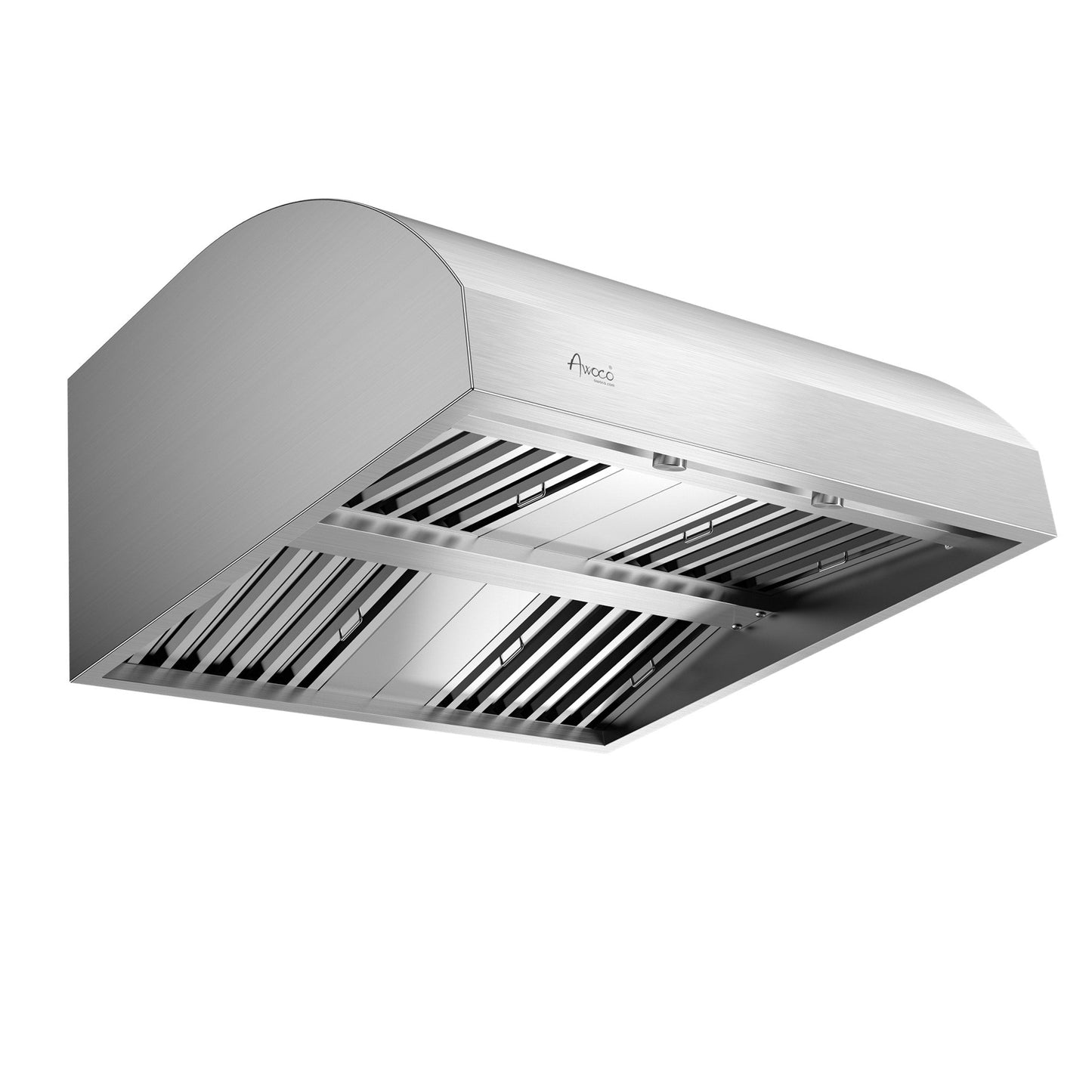 Awoco 36" Outdoor BBQ Vent Hood 18" High Type 304 Stainless Steel, 4 Speeds 1000 CFM, Adjustable LED Lights, 8” Round Top Vent - AWC-RH-WM-BBQ36