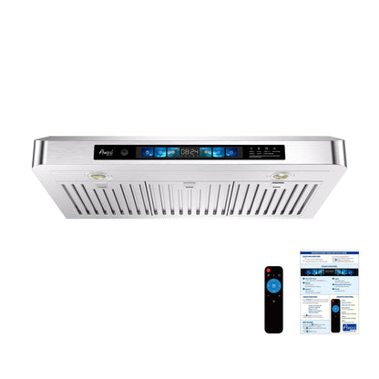 AWOCO RH-UC6-V Under Cabinet Range Hood Voice Gesture Controls - RH-UC6-V30