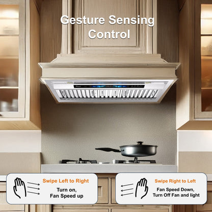 AWOCO RH-BQ-XV Range Hood Insert - Voice & Gesture - 800 CFM - 6" Top Vent - RH-BQ-XV30