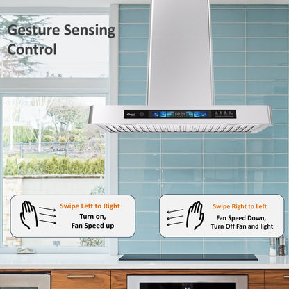 AWOCO RH-WT-V Wall Mount Range Hood - 800CFM - Voice & Gesture - Adjustable Chimney - RH-WT-V30