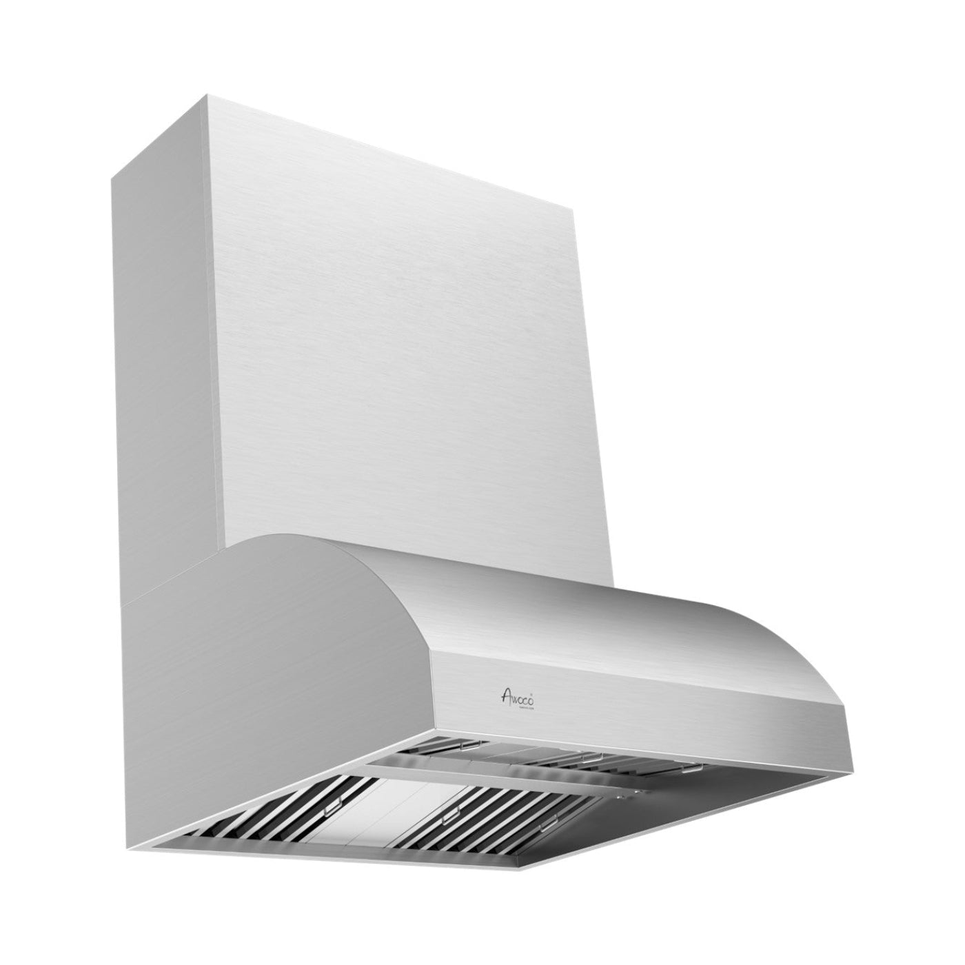 Awoco 36" Outdoor BBQ Vent Hood 18" High Type 304 Stainless Steel, 4 Speeds 1000 CFM with Chimney Cover, 8” Round Top Vent - AWC-RH-WM-BBQ-36+Chim-12x36