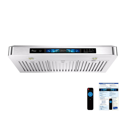 AWOCO RH-UC6-V Under Cabinet Range Hood Voice Gesture Controls - RH-UC6-V30