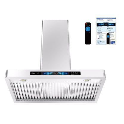 AWOCO RH-WT-V Wall Mount Range Hood - 800CFM - Voice & Gesture - Adjustable Chimney - RH-WT-V30