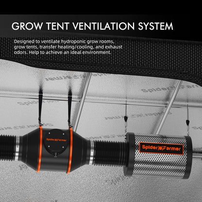 2026 Spider Farmer® 2’x2′ GGS AC5 Power Strip Complete Grow Tent Kits丨SF1000D Full Spectrum Dimmable LED丨4” Ventilation System