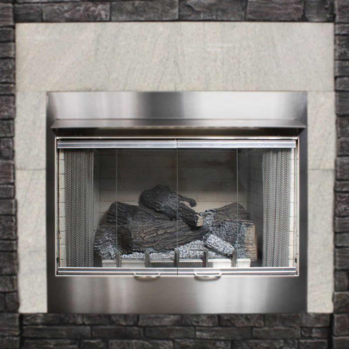 Stainless Steel Bi-Fold Glass Doors for 36" Carol Rose Collection - BDO36SS