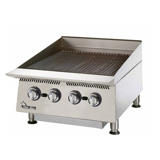 Star  24" 80,000 BTU Liquid Propane Radiant Ultra-Max Gas Charbroilers - 8H-8124RCBB-LP