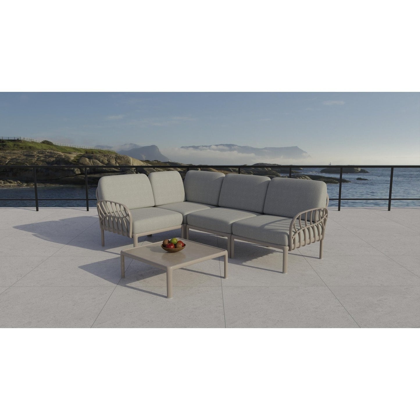 Strata Furniture Dahlia Patio Corner Loveseat and Table  - ODAXLETGG