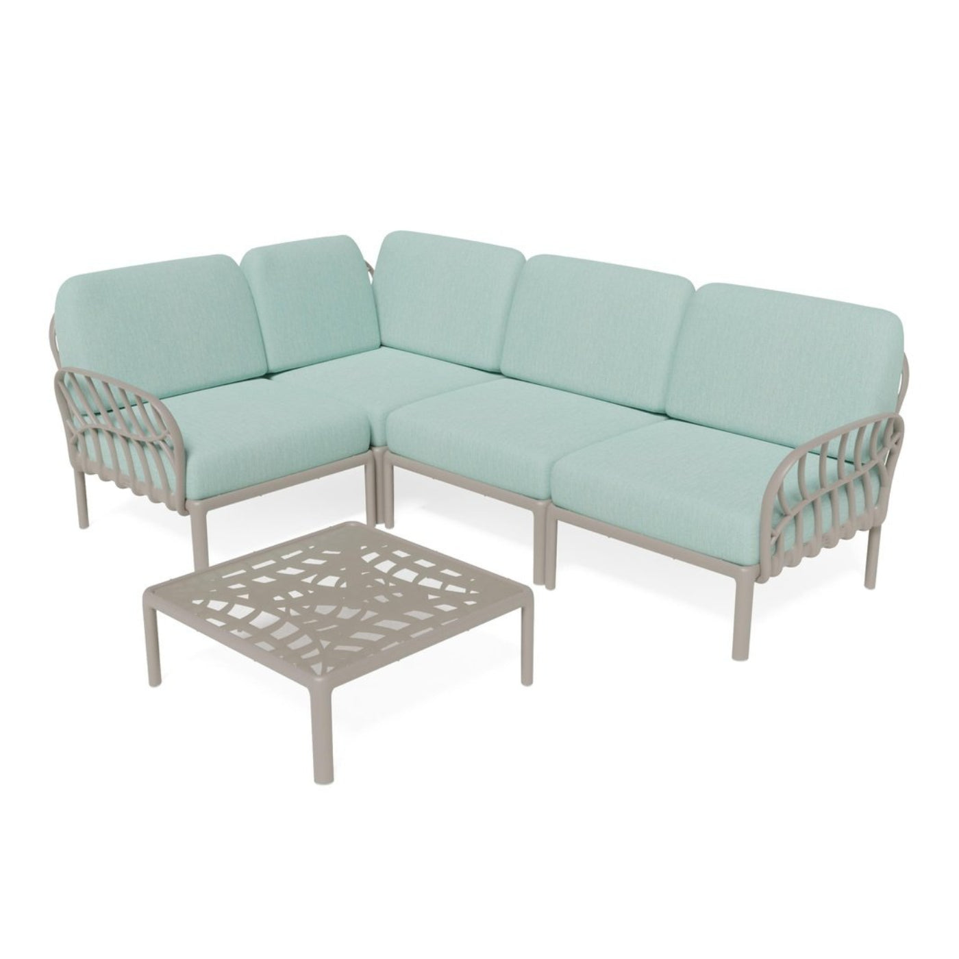 Strata Furniture Dahlia Patio Corner Loveseat and Table  - ODAXLETGM