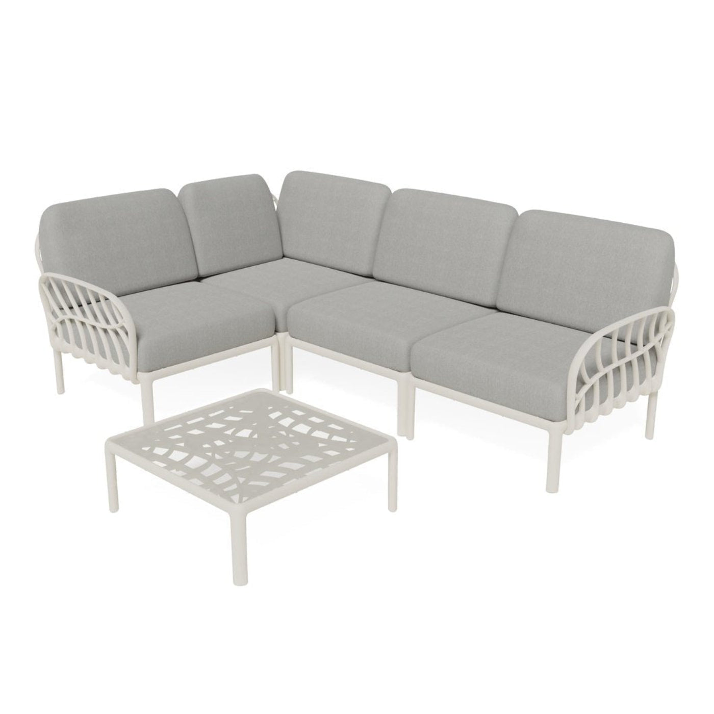 Strata Furniture Dahlia Patio Corner Loveseat and Table  - ODAXLETWG