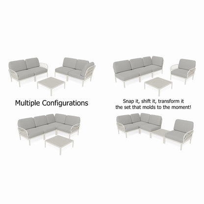 Strata Furniture Dahlia Patio Corner Loveseat and Table  - ODAXLETWG