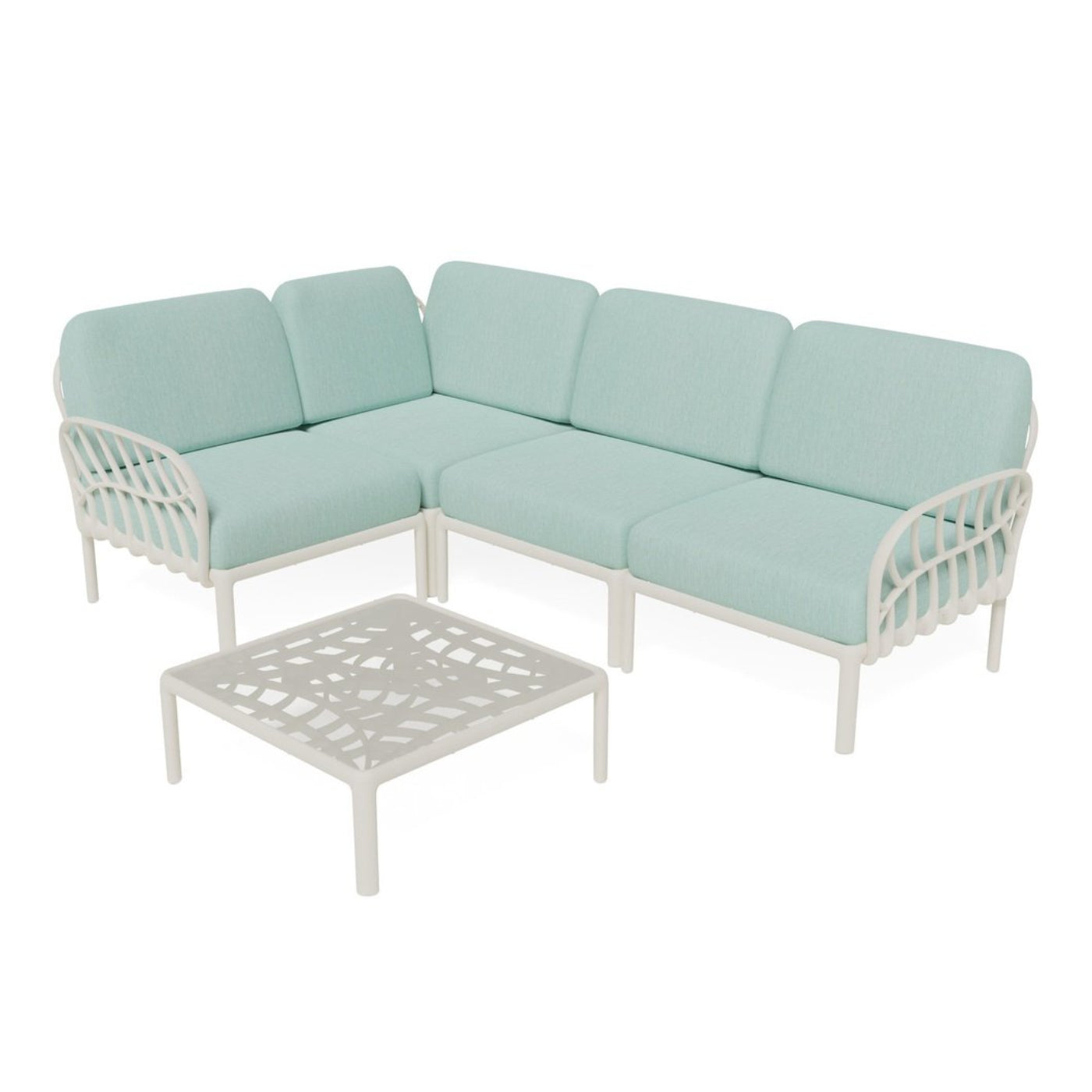 Strata Furniture Dahlia Patio Corner Loveseat and Table - ODAXLETWM
