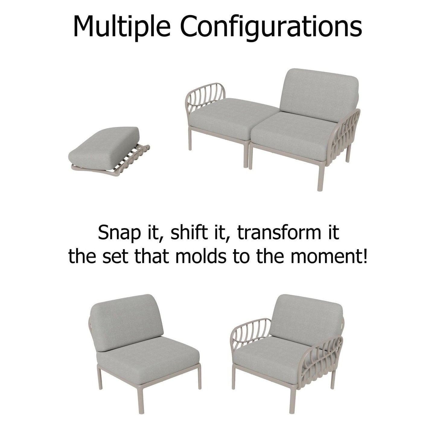 Strata Furniture Dahlia Patio Loveseat Gray  - ODALGG