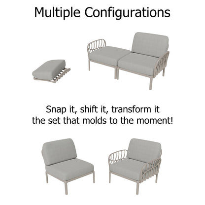 Strata Furniture Dahlia Patio Loveseat Gray  - ODALGG
