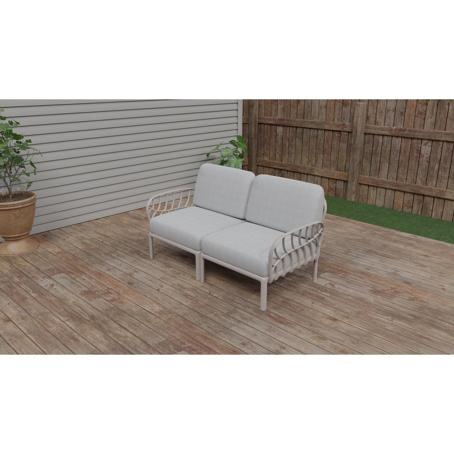 Strata Furniture Dahlia Patio Loveseat Gray  - ODALGG