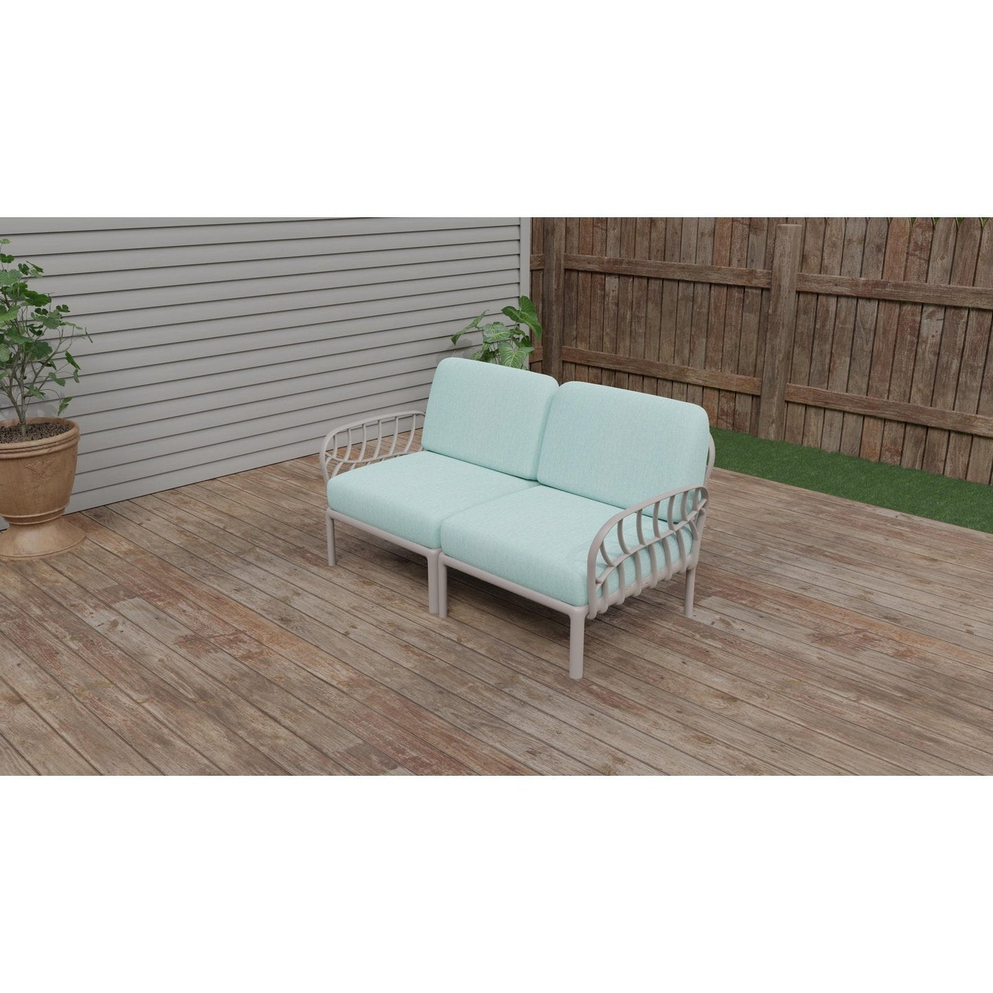 Strata Furniture Dahlia Patio Loveseat Grey -  ODALGM