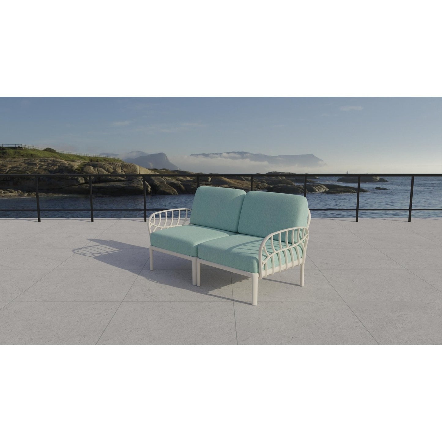 Strata Furniture Dahlia Patio Loveseat White  - ODALWM