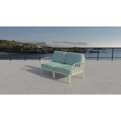 Strata Furniture Dahlia Patio Loveseat White  - ODALWM