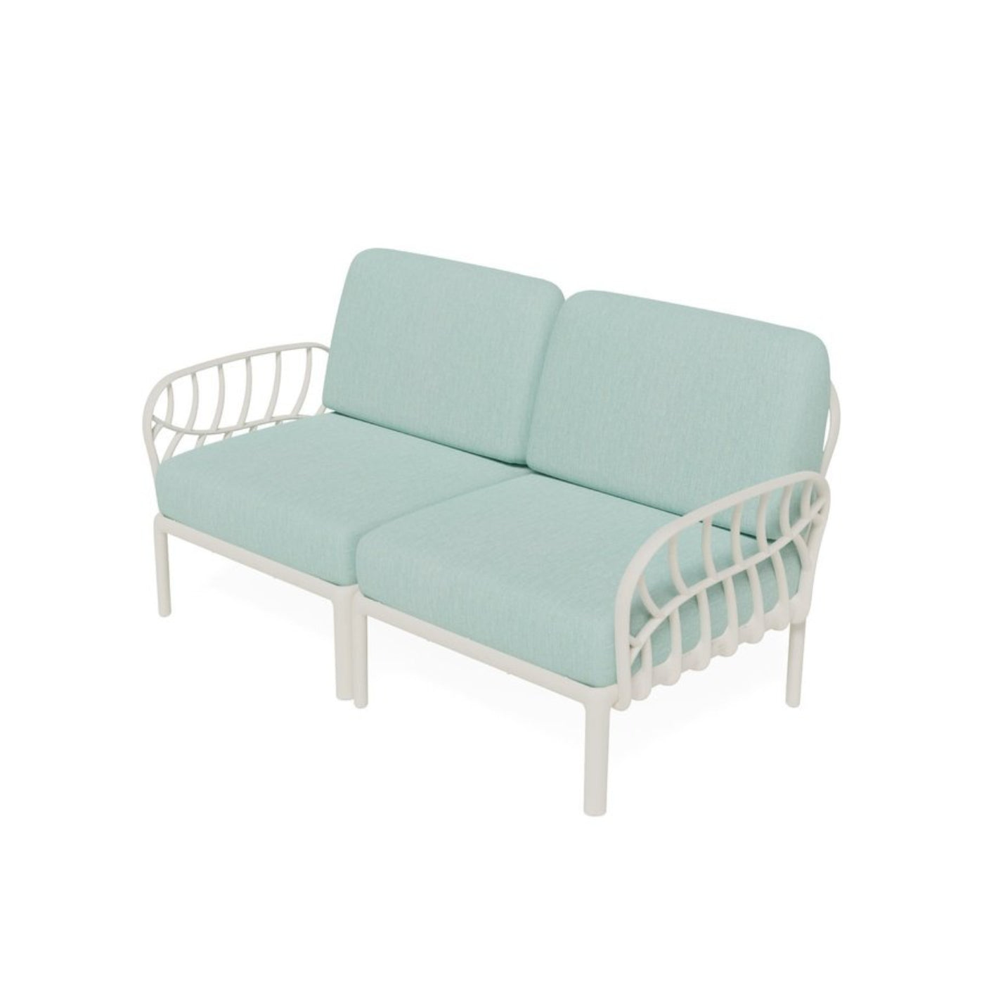 Strata Furniture Dahlia Patio Loveseat White  - ODALWM