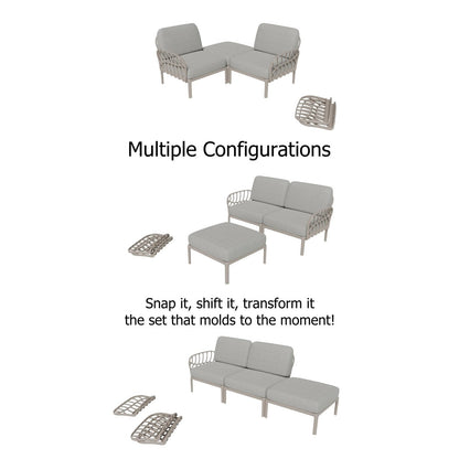 Strata Furniture Dahlia Patio Set Chairs and Ottoman -  ODACCOGG