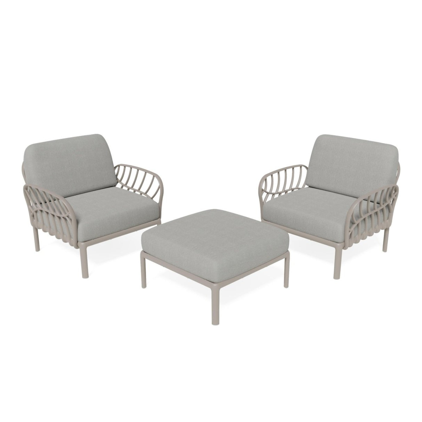 Strata Furniture Dahlia Patio Set Chairs and Ottoman -  ODACCOGG