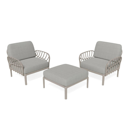 Strata Furniture Dahlia Patio Set Chairs and Ottoman -  ODACCOGG