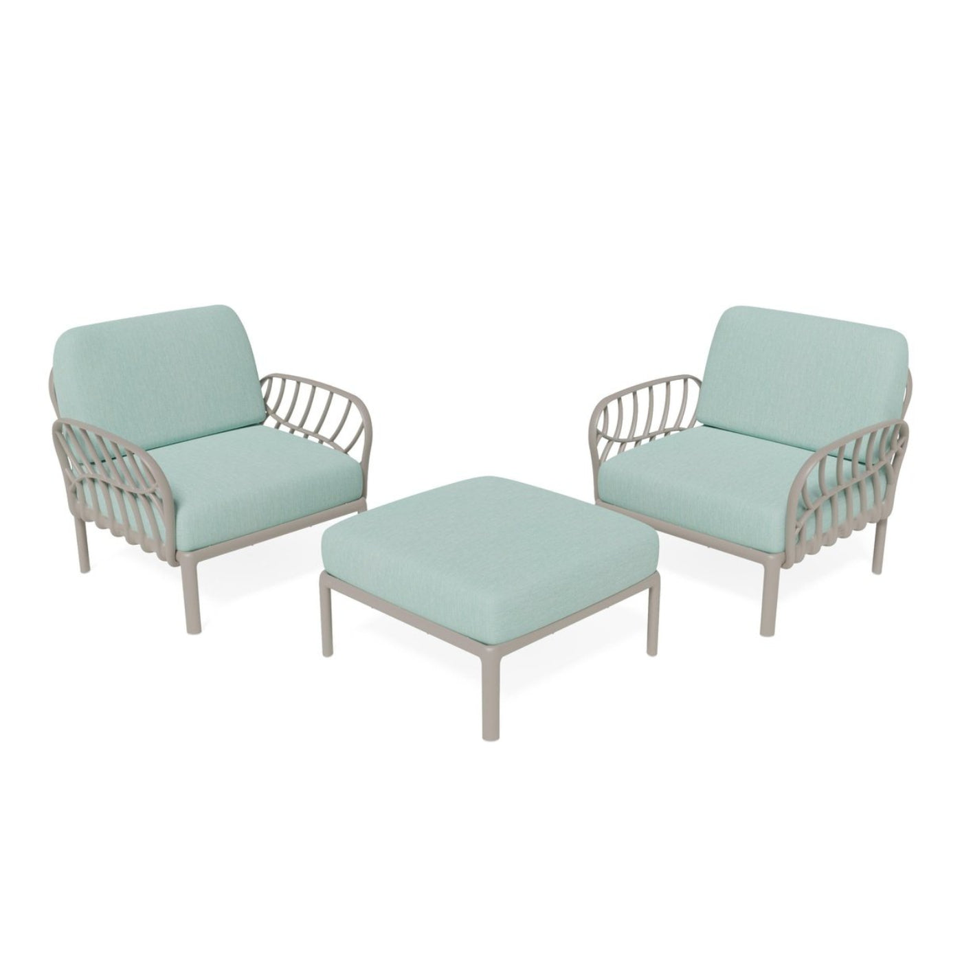 Strata Furniture Dahlia Patio Set Chairs and Ottoman -  ODACCOGG