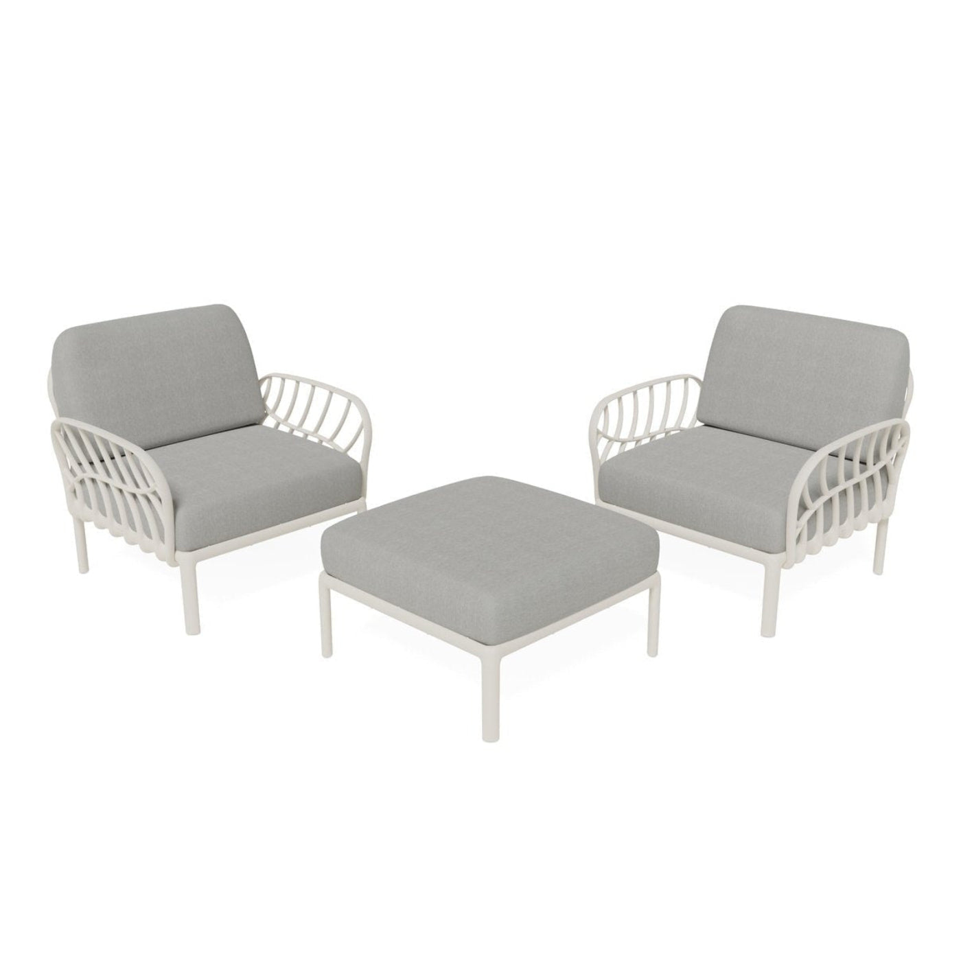 Strata Furniture Dahlia Patio Set Chairs and Ottoman  - ODACCOWG