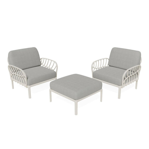 Strata Furniture Dahlia Patio Set Chairs and Ottoman  - ODACCOWG