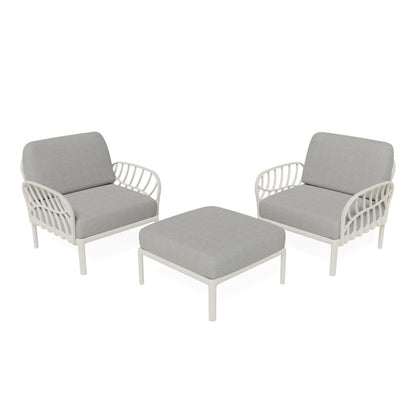 Strata Furniture Dahlia Patio Set Chairs and Ottoman  - ODACCOWG