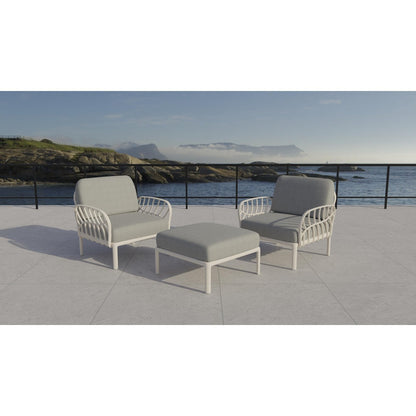 Strata Furniture Dahlia Patio Set Chairs and Ottoman  - ODACCOWG
