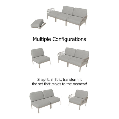 Strata Furniture Dahlia Patio Sofa Grey  - ODASGG