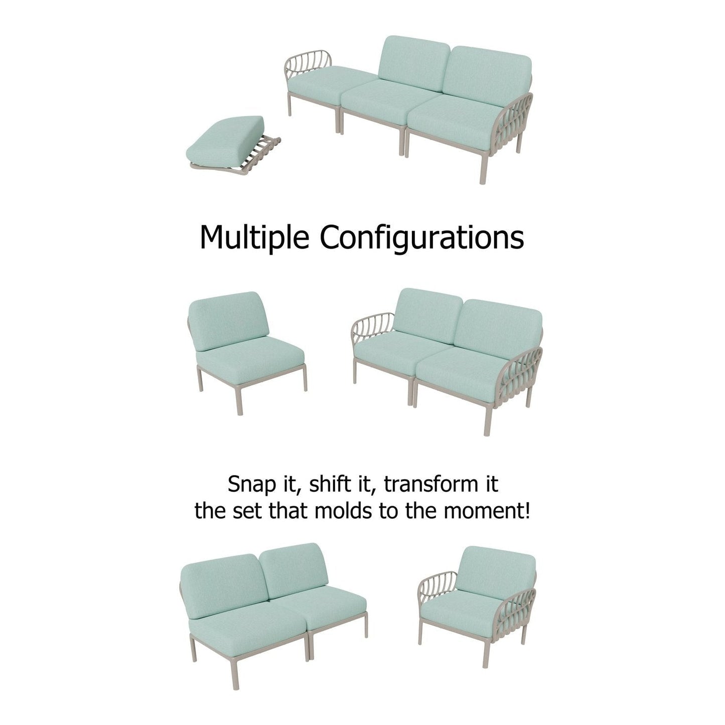 Strata Furniture Dahlia Patio Sofa Grey  - ODASGM