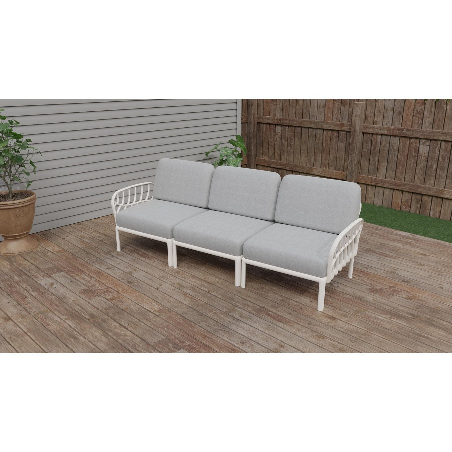 Strata Furniture Dahlia Patio Sofa White  - ODASWG