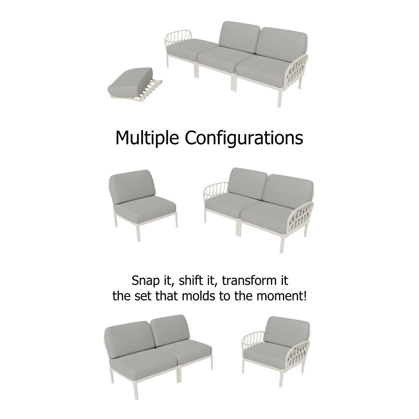 Strata Furniture Dahlia Patio Sofa White  - ODASWG