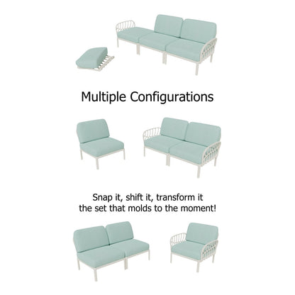 Strata Furniture Dahlia Patio Sofa White -  ODASWM