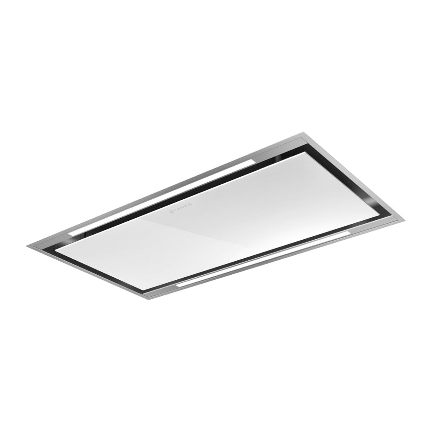 Faber Stratus Isola White Glass Ceiling Mount Island Range Hood with Size Options - STRTIS36WHNB