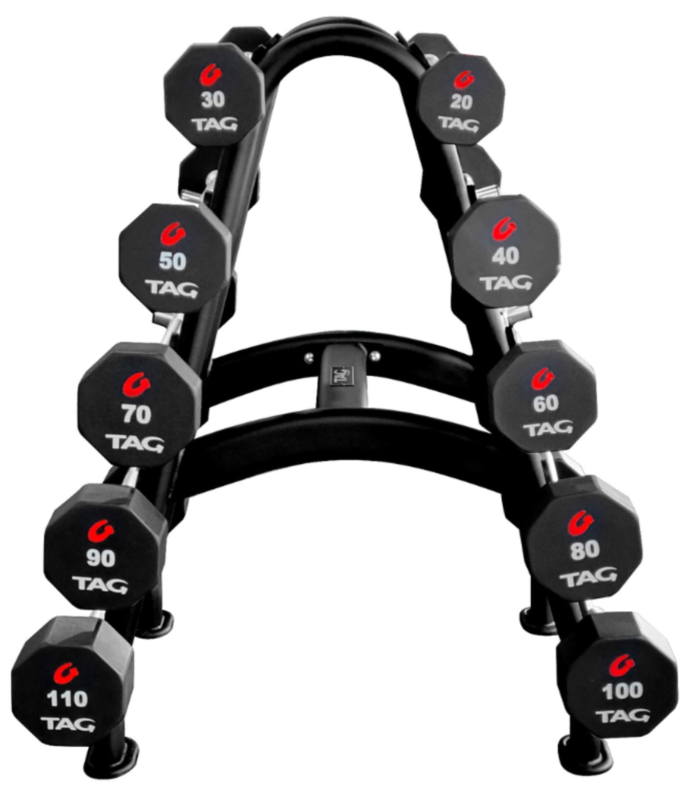 TAG Fitness Premium Ultrathane Fixed Barbell 20-100 Set with Ez-Curl Handle - 1770024668899_449