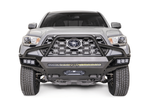 Fab Fours TB16-03-1 Toyota Tacoma 2016-2023 Ultra Light Hybrid Front Bumper Winch Ready with High Guard