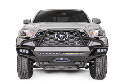 Fab Fours TB16-03-1 Toyota Tacoma 2016-2023 Ultra Light Hybrid Front Bumper Winch Ready with High Guard