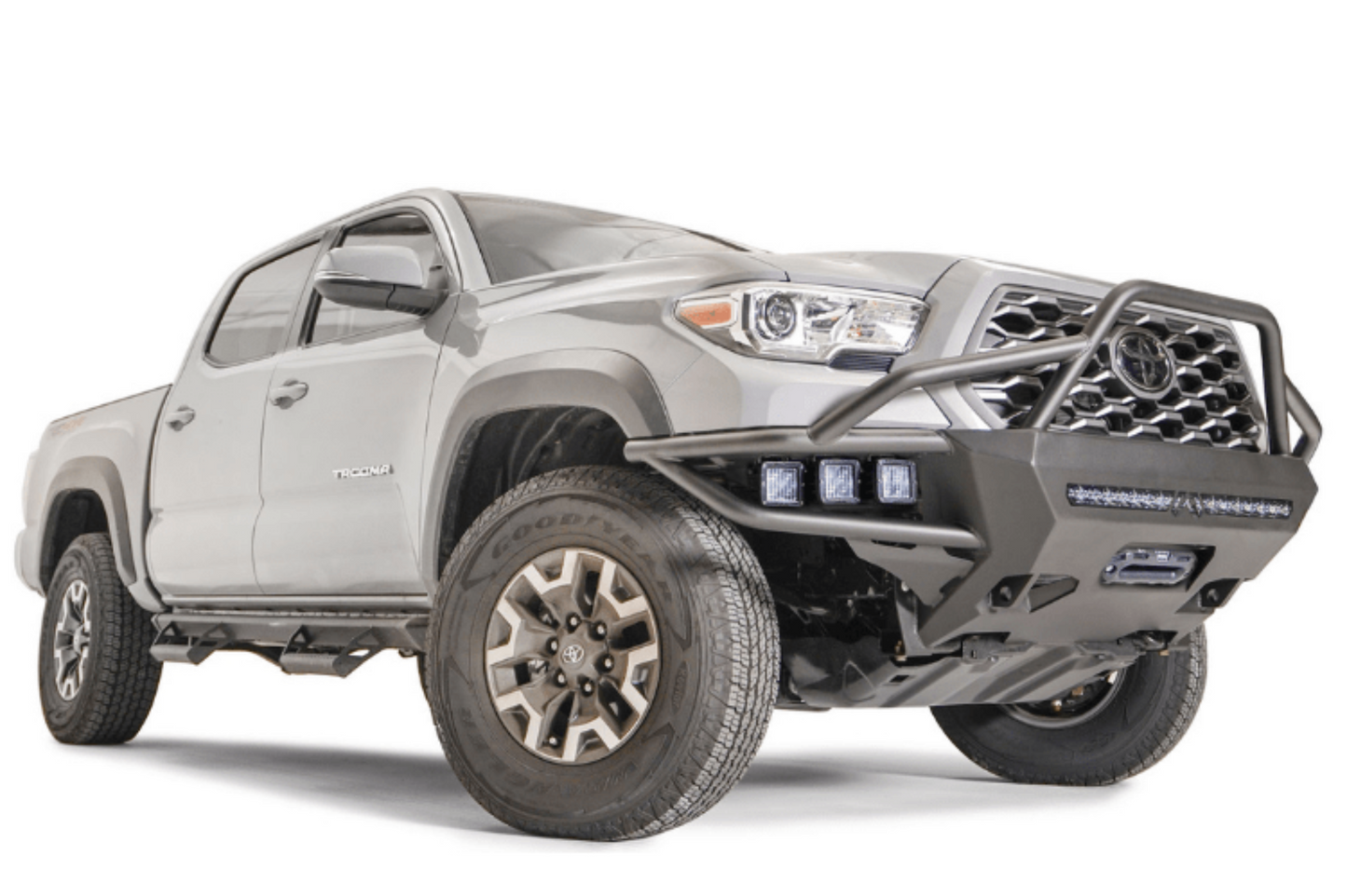 Fab Fours TB16-03-1 Toyota Tacoma 2016-2023 Ultra Light Hybrid Front Bumper Winch Ready with High Guard