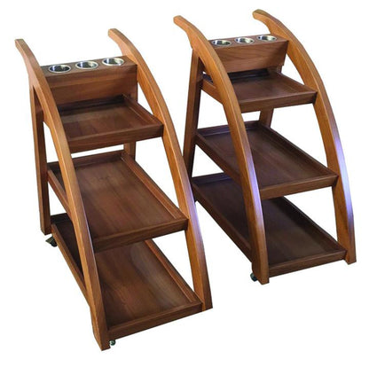 Touch America Teak Service Esthetician Rolling Cart  - 41096-GT