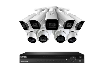 Lorex 4K 4TB Wired NVR System with Five Nocturnal 3 Bullet Cameras and Four Nocturnal 3 Turret Cameras - TN88464-NB5ND4