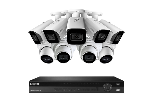 Lorex 4K 4TB Wired NVR System with Five Nocturnal 3 Bullet Cameras and Four Nocturnal 3 Turret Cameras - TN88464-NB5ND4