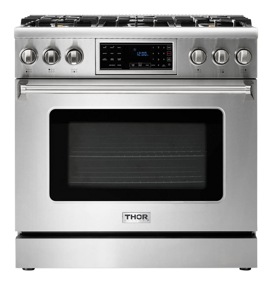 Thor Kitchen 36-Inch Tilt Panel Professional Liquid Propane Range - TRG3601LP