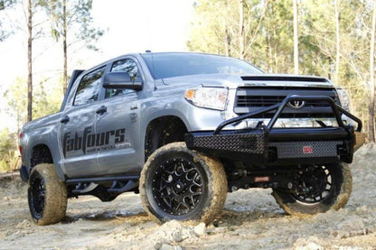 Fab Fours TT07-K1862-1 Toyota Tundra 2007-2013 Black Steel Front Bumper Pre-Runner Guard with Tow Hooks