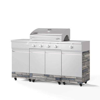 TYTUS Fresno 5-Burner LP/NG Convertible Grill in Stainless Steel + Shadow Stone - TDT-021-0702