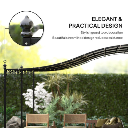Outsunny 10' x 20' Wall-Mounted Metal Pergola Canopy with Drainage Holes in Cream White - 84C-582V01CW