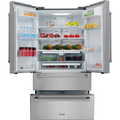 Thor Kitchen Appliance Package - 48 in. Propane Gas Burner/Electric Oven Range, Range Hood, Refrigerator, Dishwasher, AP-HRD4803ULP-3