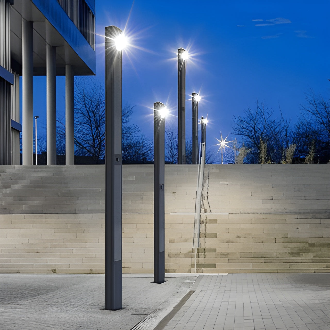 AVS Energy Solar Urban Light 40 Watt 6000 Lumens 5000K Black Housing Pathway Lighting Landscape Light Solar Resistant Bollard - Light  - AVS-TOTEM-40W